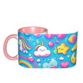 thumbnail image 4 of Cute Unicorn Clouds Coffee Mug Fun Custom Ceramic Mugs 11oz Pink, 4 of 5