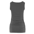 thumbnail image 3 of A2Y Women's Fitted Premium Fabric Side Ruched Sleeveless Top Ash Grey 2X, 3 of 5
