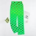 thumbnail image 6 of ClodeEU Women's Polka Dot Printed Elastic Waist Plush Pant,Wide Leg Pants With Side Pockets Green,Womens Plus M, 6 of 6