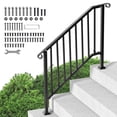thumbnail image 5 of Dranite 3 to 4 Step Safety Handrail for Seniors - Outdoor Porch Deck Stair Rail with Retro Arch Design, Anti-Slip Grip, Easy Installation, Black, 5 of 6