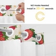 thumbnail image 2 of No Hook Shower Curtain with Snap in Liner, Strawberry Summer Flower Seamless Waterproof Bath Curtain Double Layers with See Through Top Window, Farm Fruit Retro Linen Hotel Shower Curtains 36x72in, 2 of 9