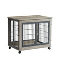 thumbnail image 6 of Furniture Dog Cage Crate with Double Doors on Casters. Grey, 31.50'' W x 22.05'' D x 24.8'' H., 6 of 9
