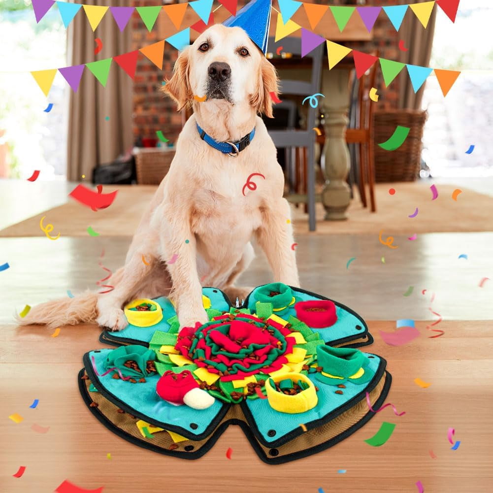 Snuffle Mat for Dogs,19" x 19" Interactive Dog Puzzle Toys Encourages Natural Foraging Skills,Durable Dog Feeding Mat for Boredom and Mental Stimulation for Large, Medium and Small Dogs