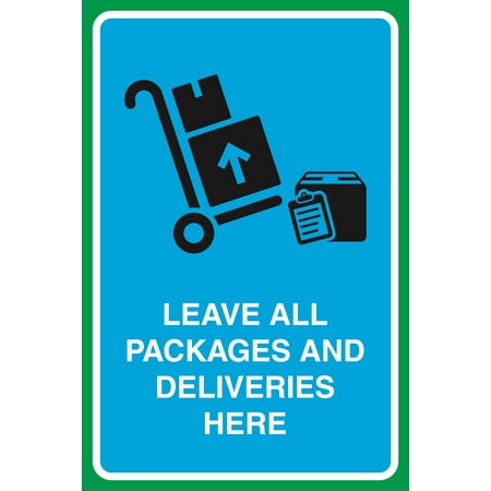 Box Package - Leave All Packages And Deliveries Here Print Boxes Picture Business Office Sign