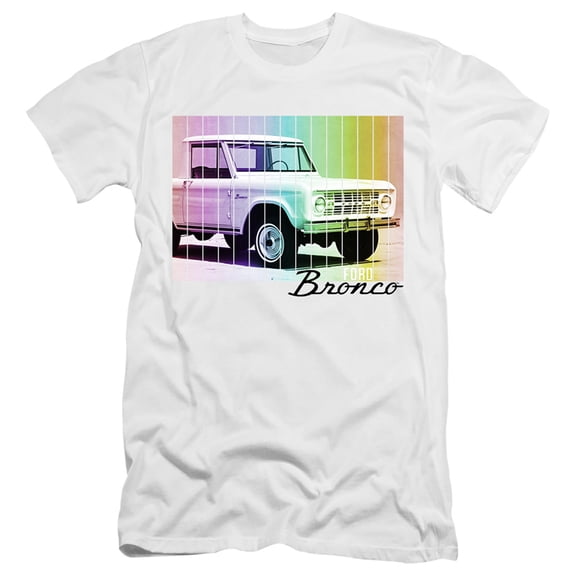 Ford Bronco Retro Rainbow S/S Adult 30/1 T-Shirt White