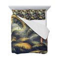 thumbnail image 7 of Tropical Plant King Size Down Alternative Comforter, Lightweight Comforter Quilt Bedding Set with Pillow Shams Summer Botanical Palm Tree Leaves Retro All Seasons Bed Comforter Duvet Insert 96"x106", 7 of 7