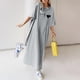 thumbnail image 1 of WILLBEST Maxi Vestidos de Mujer Vestido Largo de Verano Holgado Informal con Estampado de Flores y Manga Corta 436 Mediana​​, 1 of 3