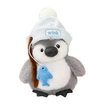 Cute And Playful Penguin Plush Toy With Wink Knitted Hat And Fishing Gear, Soft Plush Fabric And Elastic Pp Cotton For Comfortable Hugging, Versatile Use As Prize Gift Decoration