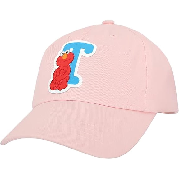 Sesame Street Elmo & Abby Kids Toddler Cap with Initial, Toddler Boys Hat, Youth Girl Baseball Cap, Cute Toddler Baseball Cap