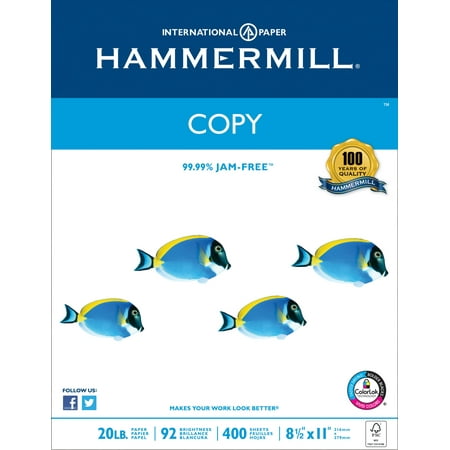 Hammermill Paper, Copy Paper Poly Wrap, 20lb, 8.5 x 11, Letter, 92 Bright, 3000 Sheets / 4 Bulk Ream Case (150300C) Made in The USA