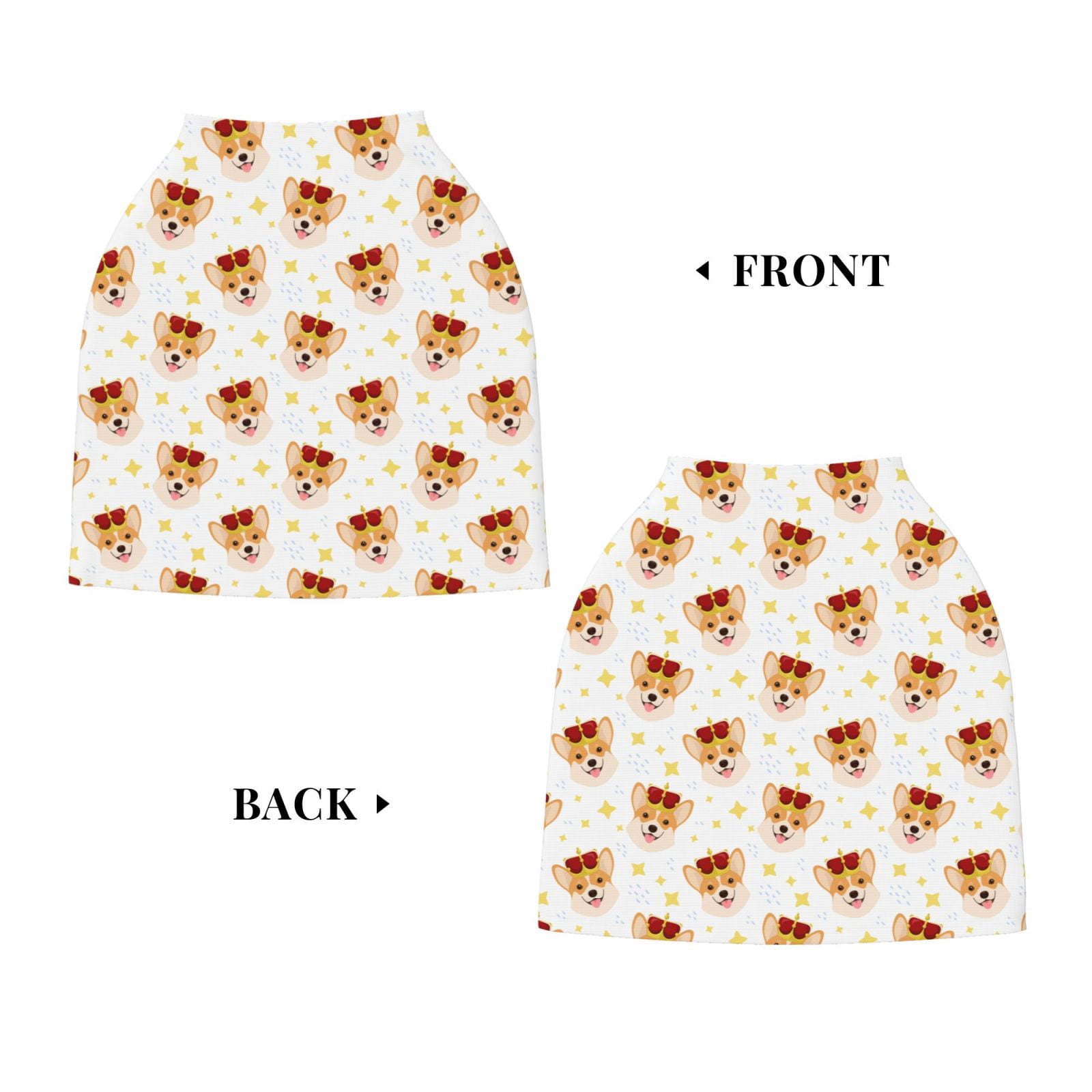 Fotbe Funny Corgi Pattern Car Seat Covers for Babies, Nursing Breastfeeding Cover Infant Carseat Canopy, Soft Stretchy Carrier Cover