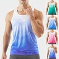 thumbnail image 1 of UVEASISHA Débardeurs de Mode pour Hommes, Imprimé Dégradé, Sans Manches, Décontracté, Gym, Musculation, Course, Chandail-Over, 90 de Réduction, Soldes, Bleu TTG, 1 of 10