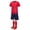 Red-17, variant on Ultrave Boys Soccer Outfit 3 Piece T-shirt Shorts Socks Set Athletic Football Training for Kids 6-15Y