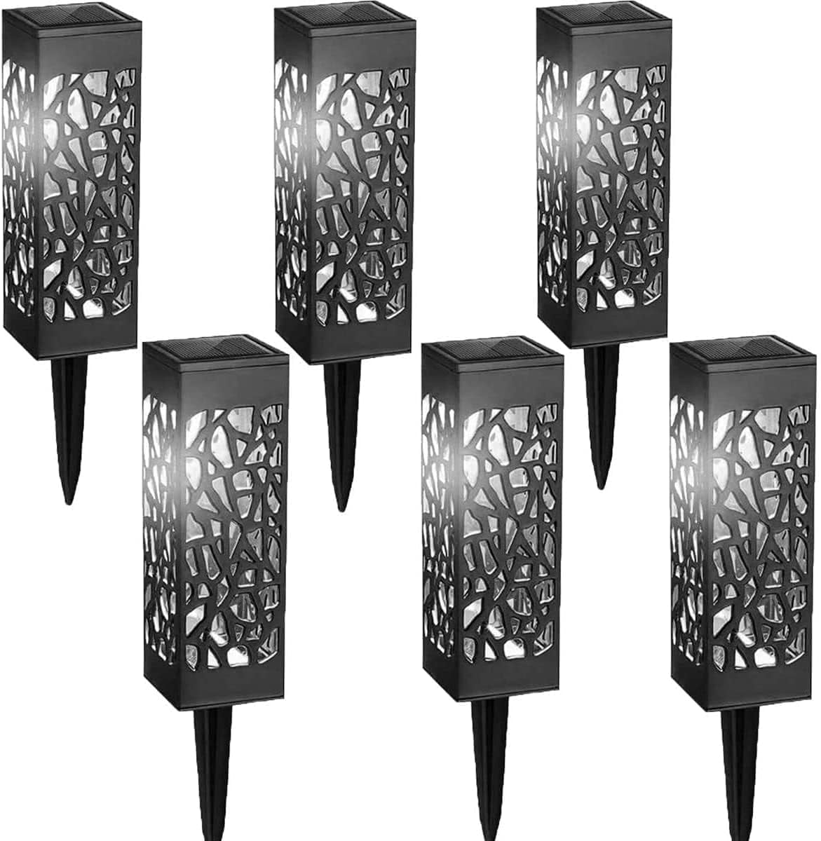 LINLIN 6Pack Solar Path Lights,Vintage Spotlight Solar Garden Lights