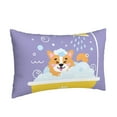 thumbnail image 2 of Haiem Pillowcase for Hair and Skin Queen - Corgi Washing in Bathtub Printed Soft Pillowcase with Envelope Closure-16"x24", 2 of 9
