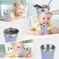 thumbnail image 6 of Kids Cups with Straws and Lids, 5 Pack 12oz Spill Proof Toddlers Straw Cup with Lid, Stainless Steel Kid Cups with Lids for School, Outdoor, Multicolor, 6 of 14