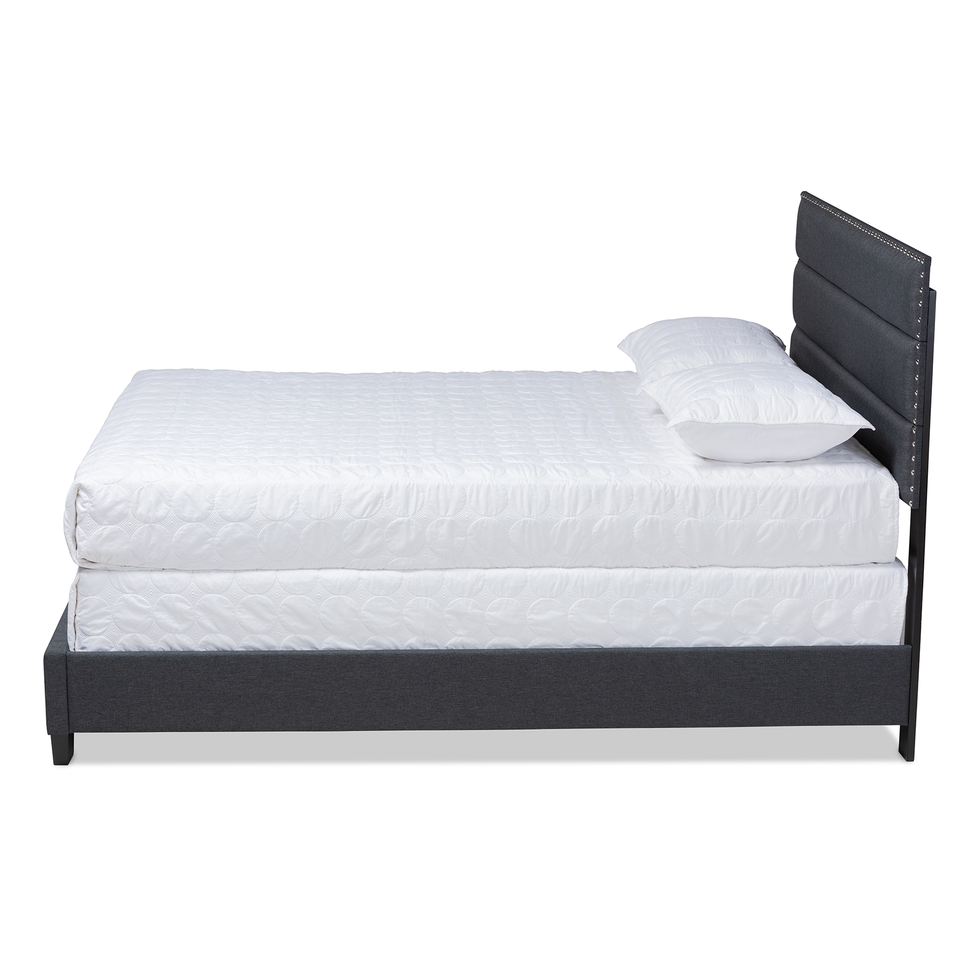 Baxton Studio Ansa Modern and Contemporary Dark Gray Fabric Upholstered Queen Size Bed