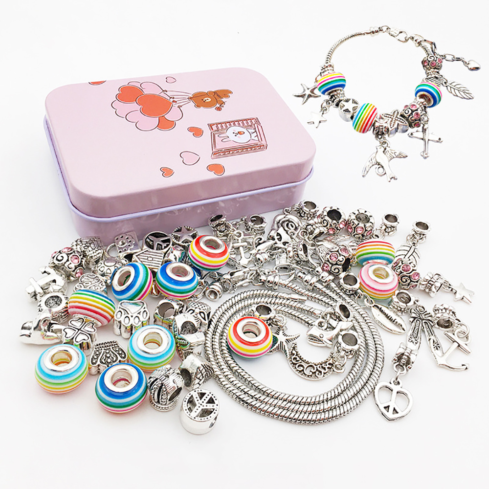 Charm Bracelet Making Kit for Girls,Jewelry Making Supplies,DIY Craft