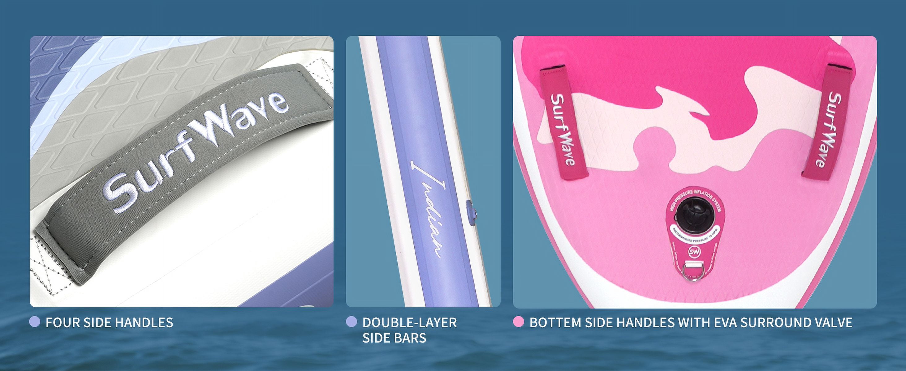 E-Western Inflatable Paddle Board 11'×34"×6" with Accessories - Portable, Stable, Ideal for Novice and Travel Adventures
