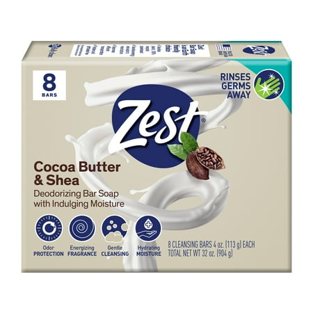 Zest Coco Butter & Shea 8 Bar Soap, 3.2oz