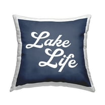 Stupell Industries Trendy Lake Life Phrase Bold Nautical Coastal Blue,18 x 7 x 18 Decorative Pillows