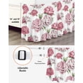 thumbnail image 5 of Pink Flower Bed Skirt California King Size 18 Inch Drop, Watercolor Floral Green Leaf Plant Country Adjustable Elastic Dust Ruffles Bedskirt Wrap Around Pleated Mattress Frame Cover, 5 of 9