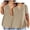 X-Khaki, variant on Goodtrade8 2PC Women's Plus Size Summer V-neck Plain Oversized T-shirt