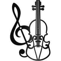 Musical Guitar Metal Wall Art Black Iron Wall Decor Instrument Music Note Sculpture Wall Hanging Ornament Signs Outdoor Indoor Decor for Living Room Office Garden Balcony 11.8 x 7.9 Inch
