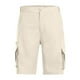 thumbnail image 2 of Ceisia Men's Solid Color Cargo Shorts, Multi-Pocket Elastic Waist Button Fly Casual Shorts for Men Beige L Gifts, 2 of 5