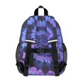 thumbnail image 3 of Purple and Black Tie Dye Pattern Backpack for School, Cute School Bag with Adjustable Shoulder Straps and Padded Back, 15"x11.42"x5.5", 3 of 5