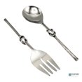 thumbnail image 4 of Elyon Reef Knot Reflective Silver Salad Serving Set Indian Artisan-Made Hostess Set Hand-Forged Stainless Steel 2 Pieces, 4 of 7