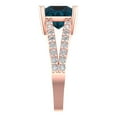 thumbnail image 3 of Clara Pucci 14K Rose Gold Solid Gold LondonBlueTopaz Solitaire with Accents Anniversary Ring for Women - 2.48 cttw Princess Cut, 3 of 8