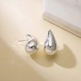 thumbnail image 3 of Chunky Gold Hoop Earrings For Women, Lightweight Waterdrop Hollow Open Hoops Earrings Fashion Jewelry For Women Girls----Silver--Product code 77071 Silver, 3 of 5