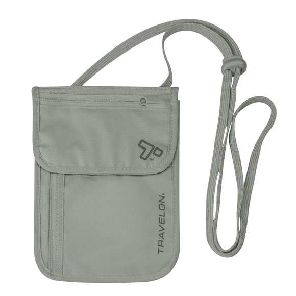 Funda para el cuello Travelon con bloqueo RFID, ropa interior gris