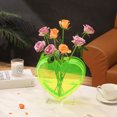 thumbnail image 5 of Heart Vase, Acrylic Flower Vase, Hangable Wall Vase, Green Aesthetic Vase for Decor, Modern Decorative Vase for Wedding, Living Room, Bedroom, Table, Office, Housewarming Gift(Neon Green), 5 of 7