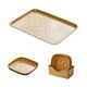 thumbnail image 1 of Bandeja de plástico cuadrada para platos de cena, plato cuadrado con veta de madera, platos cuadrados, vajilla para bodas, campamentos, fiestas, moldes para galletas, plato cuadrado de, 1 of 5