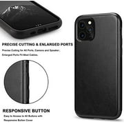 TENDLIN Compatible with iPhone 11 Pro Case Premium Leather TPU Hybrid Case (Black)