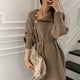 thumbnail image 2 of Vestido de punto con cordones en la cintura, estilo japonés y coreano, suéter largo holgado y ajustado con cuello alto para mujer para otoño e invierno, 2 of 6