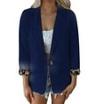 thumbnail image 2 of Gibobby Blazer de mujer elegante Chaquetas elegantes para mujer chamarra de solapa con muescas chamarra de hombro traje de trabajo(Azul,M), 2 of 4