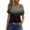 Gray, variant on ABATAB Off One Shoulder Tops for Women Summer Short Sleeve Gradient T-Shirts Dressy Casual Lightweight Trendy Shirt Blouses