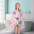 thumbnail image 6 of Pink Ballerina Princess Pattern Hooded Bath Towel，50"x30" for Ages 3 To 12 Kids, Quick Dry Lightweight Soft Microfiber Hood Beach Towel Cover Up for Kids, 6 of 7