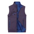 thumbnail image 3 of Ahabrexf Men's Sleeveless Casual Vest, Full Zip Stand Collar Printed Lightweight Polyester Outerwear with Zipper Pockets for Spring Autumn Daily Wear, 3 of 7