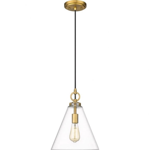 1 Light Pendant in Transitional Style-11.5 inches Tall and 8 inches Wide-Rubbed Brass  Finish Bailey Street Home 372-Bel-4620029