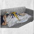 thumbnail image 6 of Compass Soft Flannel Fleece Blanket, Colorful Vivid Design Windrose Marine Life Theme Sailing Journey Directions, Cozy Plush for Indoor and Outdoor Use, 60" x 80", Yellow Night Blue, by Ambesonne, 6 of 6