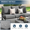 thumbnail image 2 of UDPATIO Metal Outdoor Furniture, Modern Patio Furniture Set, Grey Outdoor Patio Furniture with 5.75" Thick Cushion for Garden， Backyard with Waterproof Covers(5 Piece), 2 of 7