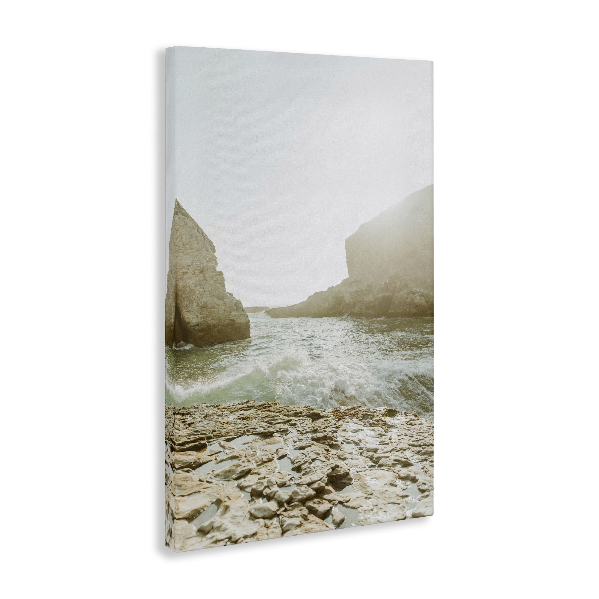 Stupell Industries Rocky Beach Cove Landscape Photography Gallery Wrapped Canvas Art Print Wall Art, 24 x 36