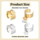 thumbnail image 4 of Juego de 4 anillos de acero inoxidable chapados en oro de 18k con dije redondo plano. Disponibles en 2 colores. Anillos abiertos ajustables., 4 of 5
