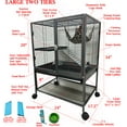 thumbnail image 3 of LARGE Two-Levels Tight 1/2-Inch Bar Spacing for Feisty Ferret Hammock Chinchilla Guinea Pig Rabbit Cat Mouse Hamster Gerbil Small Animals Critters Rolling Cage, 3 of 8