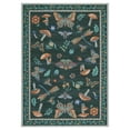 thumbnail image 3 of GlowSol 9'x12' Washable Area Rug Insect Floral Print Accent Rug Soft Foldable Indoor Low Pile Non-Slip Carpet for Living Room Bedroom, Black, 3 of 6