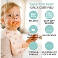 thumbnail image 3 of Loulou Lollipop Soft, Waterproof Silicone Feeding Bib for Babies and Toddlers 3 to 36 Months, Easy to Clean, Adjustable Fit and Catch-All Pouch - Avocado, 3 of 7
